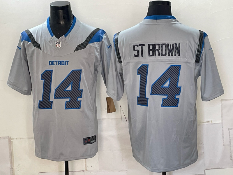 2026 Men Detroit Lions #14 St Brown grey Nike Limited NFL Jersey 0930002